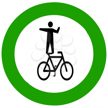 Royalty Free Clipart Image of a Stunt Rider Sign