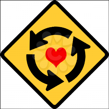 Royalty Free Clipart Image of a Roundabout Love Sign