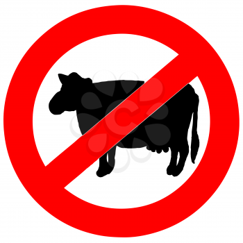 Royalty Free Clipart Image of a No Beef Sign