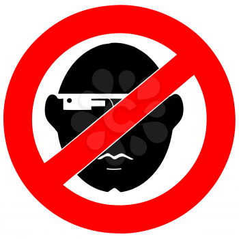 Royalty Free Clipart Image of a No Computer Display Glasses Sign