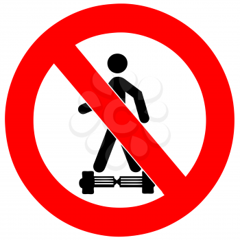 Royalty Free Clipart Image of a No Hoverboards Sign