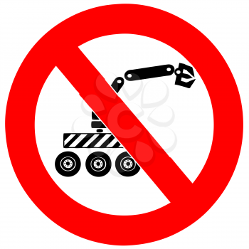 Royalty Free Clipart Image of a No Robots Sign