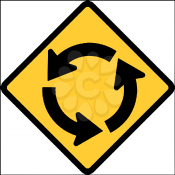 Royalty Free Clipart Image of a Roundabout Sign