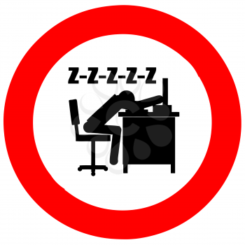 Royalty Free Photo of a Sleeping Office Worker Sign