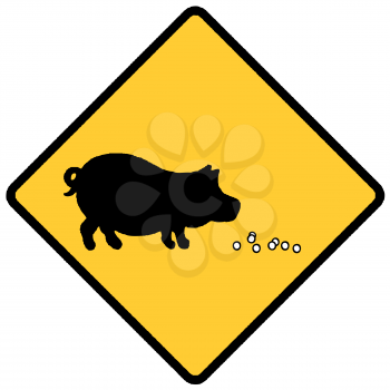 Royalty Free Clipart Image of a Pearls Before Swine Sign