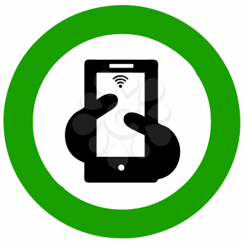 Royalty Free Clipart Image of a Texting Sign