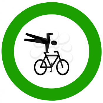 Royalty Free Clipart Image of a Trick Riding Sign