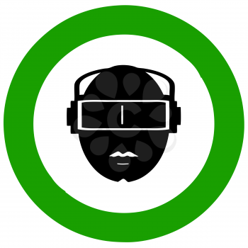 Royalty Free Clipart Image of a Virtual Reality Sign
