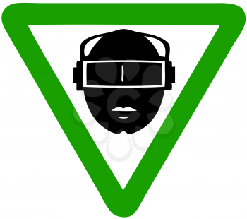 Royalty Free Clipart Image of a Virtual Reality Sign