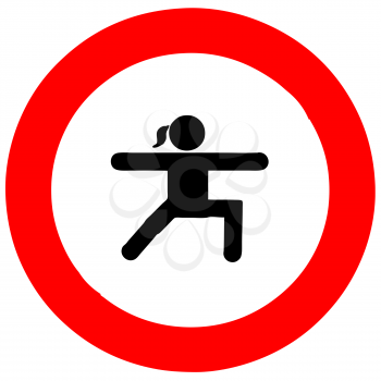 Royalty Free Clipart Image of a Yoga Pose Sign