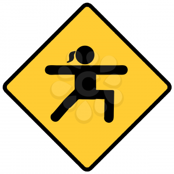 Royalty Free Clipart Image of a Warrior Pose Sign