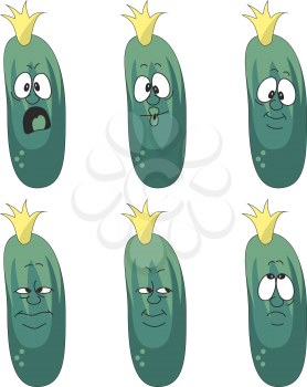 Royalty Free Clipart Image of a Cucumber Set