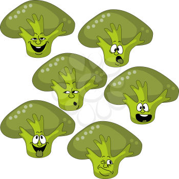 Royalty Free Clipart Image of a Broccoli Set