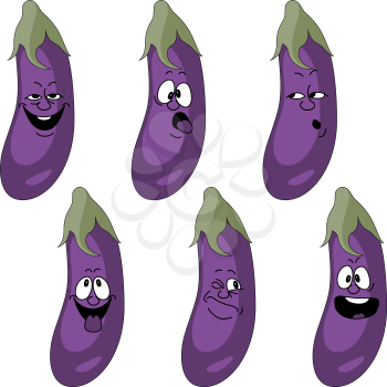 Royalty Free Clipart Image of an Eggplant set