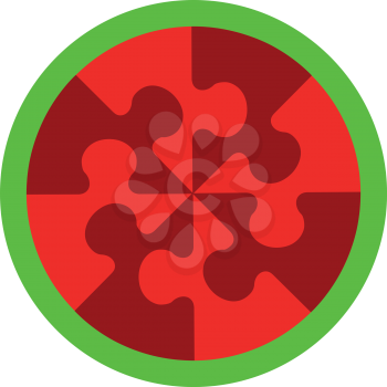 Vector. Abstract cherry puzzle in color 14
