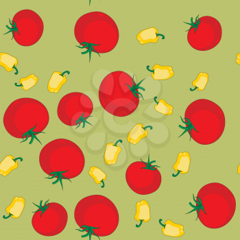 Yellow pepper and tomato seamless pattern 563