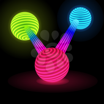 Abstract colorful Glow Connected Spheres vector illustration