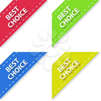 Set of Flat Signs Best Choice. Vector illustration