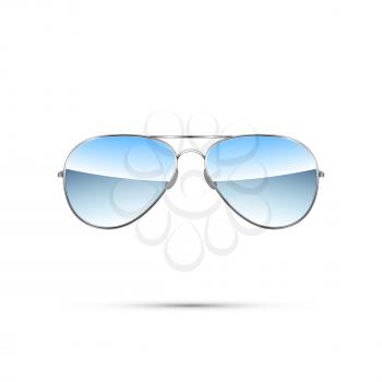 Aviator sunglasses isolated on white. Vector illustration