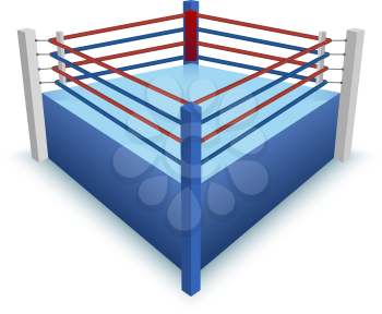 Boxing Ring Isolated on white. Vector illustration