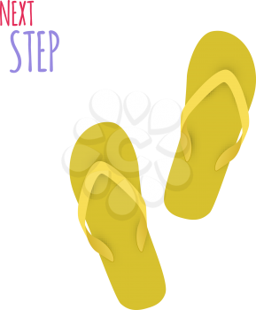 Next Step Slippers isolated. Banner. Vector illustration