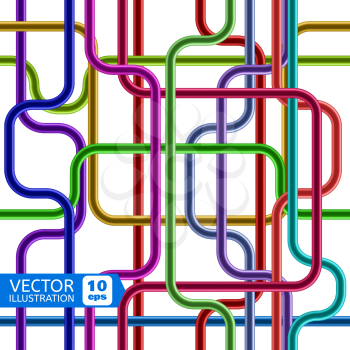 Abstract Colorful Shiny Tubes. Seamless Pattern. Background for Business Presentaion. Vector illustration