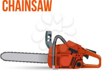 Chainsaw isolated on white background. Vector illustration