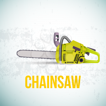 Chainsaw isolated on white background. Vector illustration