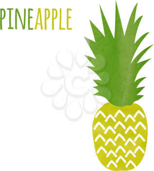 Abstract Colorful Watercolor Pineapple isolated. Vector illustration