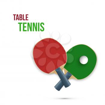 Two rackets for playing table tennis isolated on white background. Vector illustration