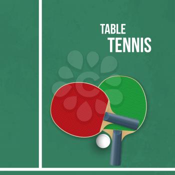 Two rackets for playing table tennis. Vector illustration