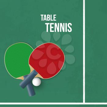 Two rackets for playing table tennis. Vector illustration
