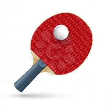 Racket for playing table tennis isolated on white background. Vector illustration