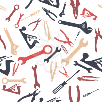 Abstract Seamless Hand tools pattern. Vector illustration