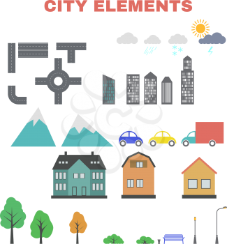 City elements for creating your map. Vector illustration