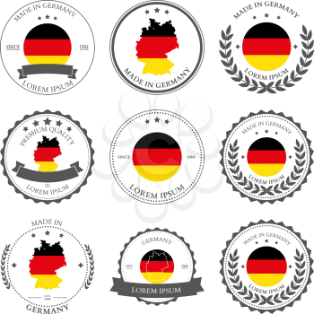 Made in Germany, seals, badges. Vector illustration