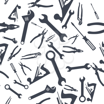 Abstract Seamless Hand tools pattern. Vector illustration
