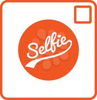 Selfie Text Camera Icon Isolated Vector Illustration