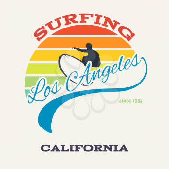 California surf illustration, vectors, t-shirt graphics illustration