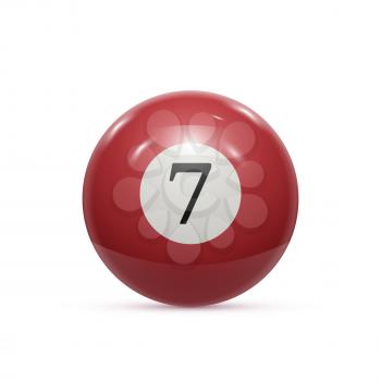 Billiard seven ball isolated on a white background vector illustration