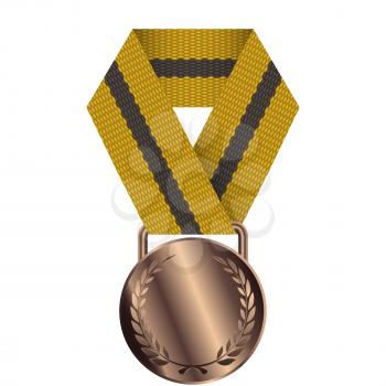 Bronze Medal Isolated on White Background Vector illustration