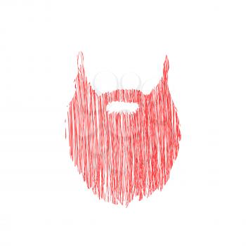 Hand drawn scribble Beard isolated on white background Vector illustration