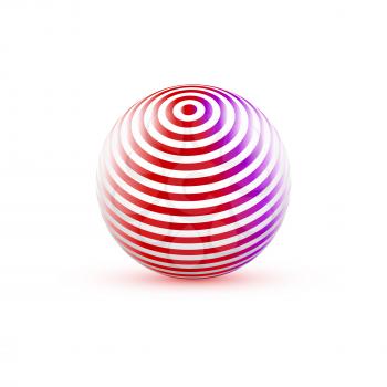 3d Sphere with Texture. Ball isolated on white background. Vector Illustration