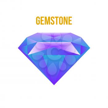 Colorful gem isolated on white background Vector illustration
