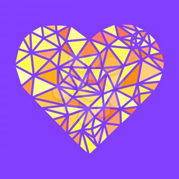 polygonal wireframe heart, valentines day Vector illustration