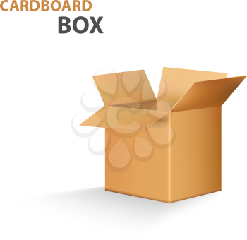 Cardboard Box Isolated on White Background Vector illustration