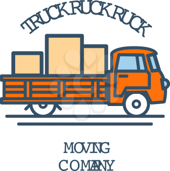 Truck with Cargo. Moving Company Logo. Vector illustration