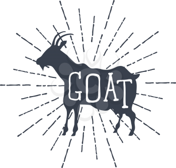 Farm animals, vector icons. silhouette of goat. Vector illustration