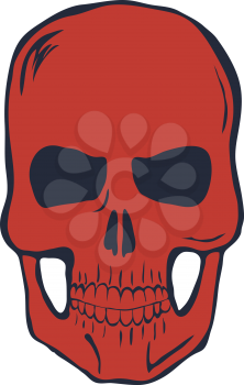 Red Skull on White Background. Vector illustration