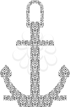 Abstract Anchor Silhouette with Pattern. Vector illustration